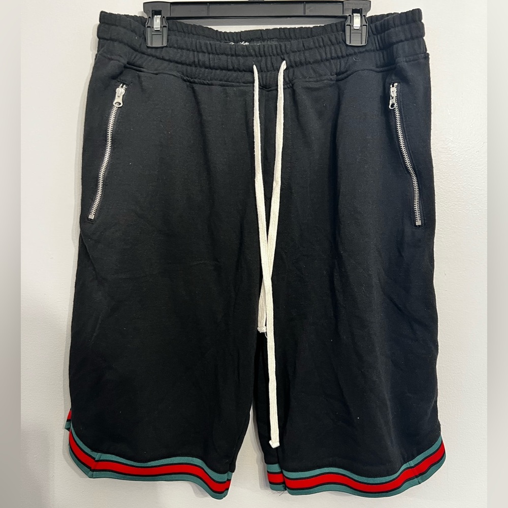 Brooklyn Cloth Men’s Black‎ Draw string Front Zipper Knit Shorts XL